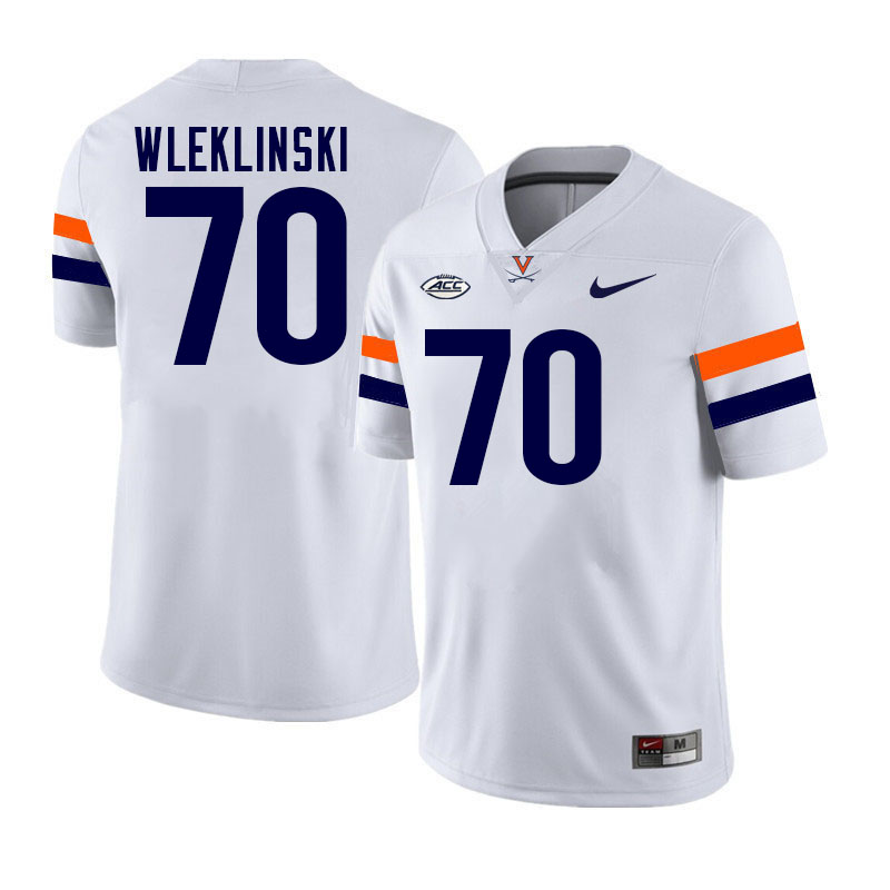 Virginia Cavaliers #70 Dane Wleklinski College Football Jerseys Stitched-White
